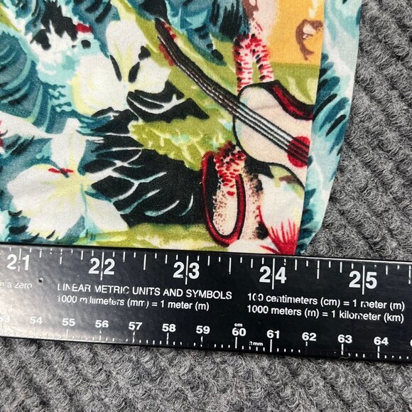 Braeton Womens XL Wide Leg Beach Capri Pants Hawaiian Drawstring Palm Trees Surf - Picture 7 of 15